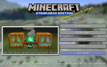 1.22.1 STEAM DECK SCREENSHOT Changelog Panel