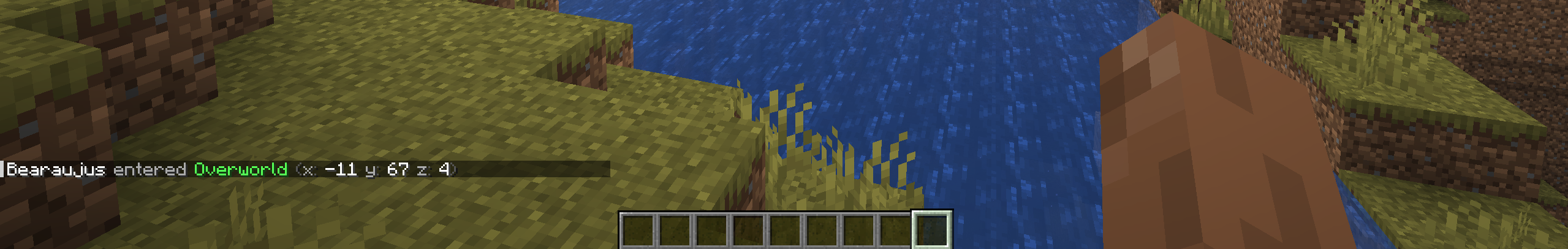 Dimension change message for the Overworld