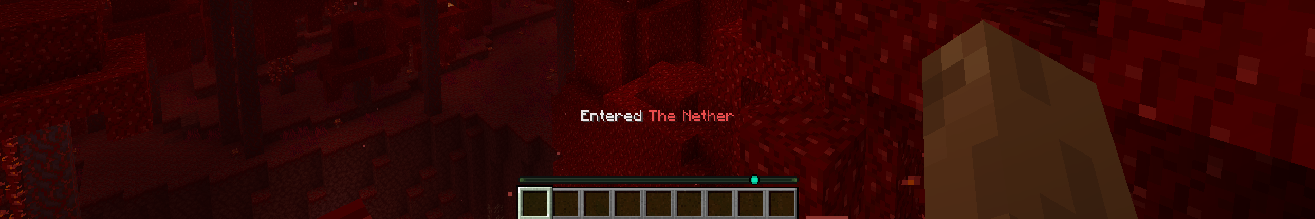 Action bar alert in The Nether