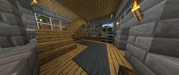 Downstairs of his house