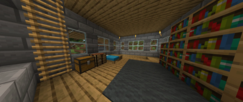 Upstairs of his house