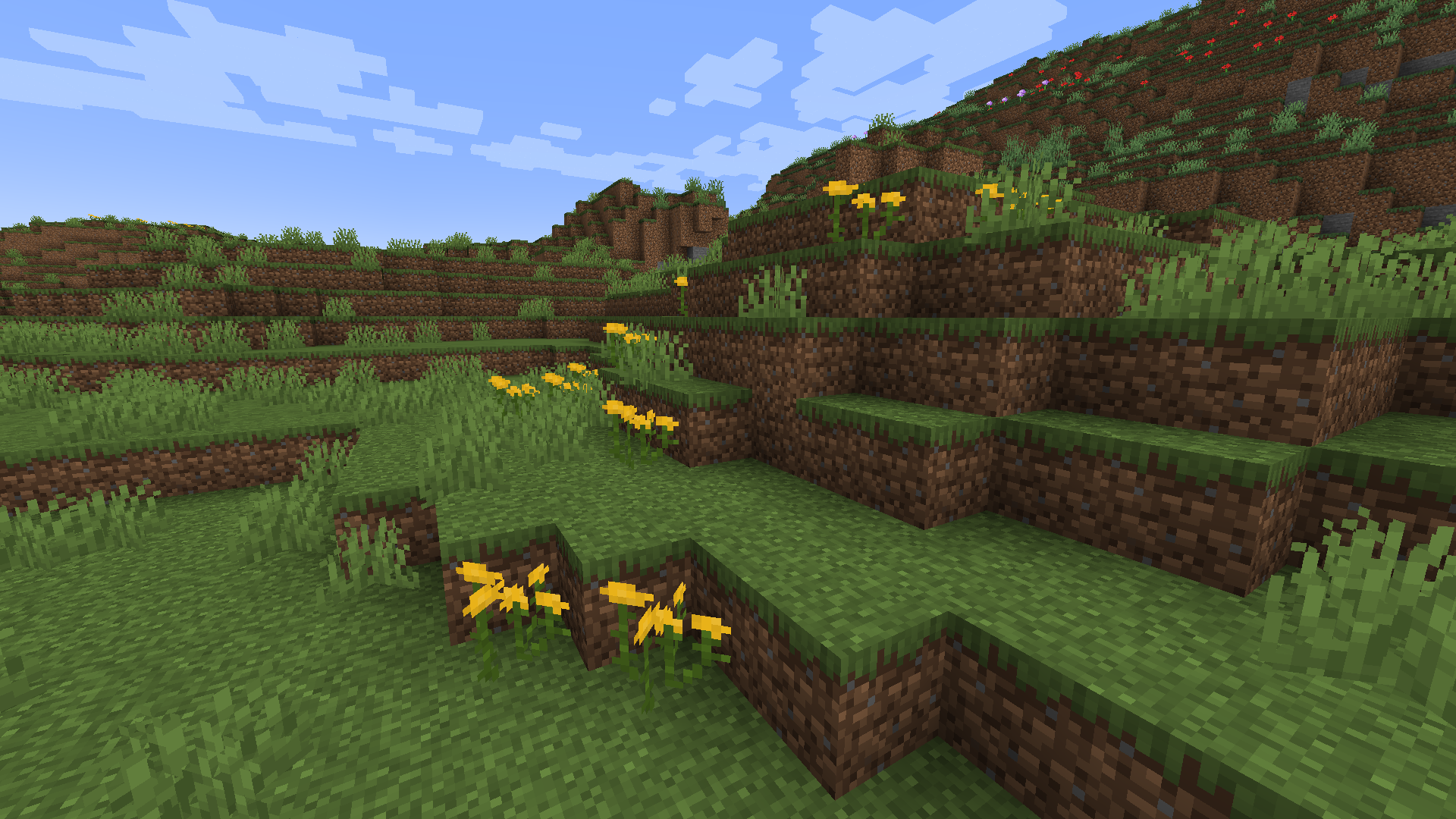 Tansies in a plains biome (2.0)