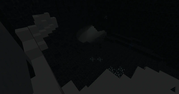 Deep cave in the fog