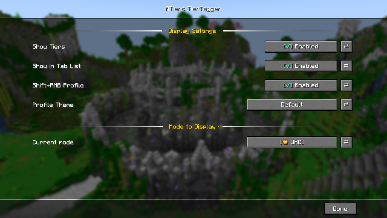 Config screen