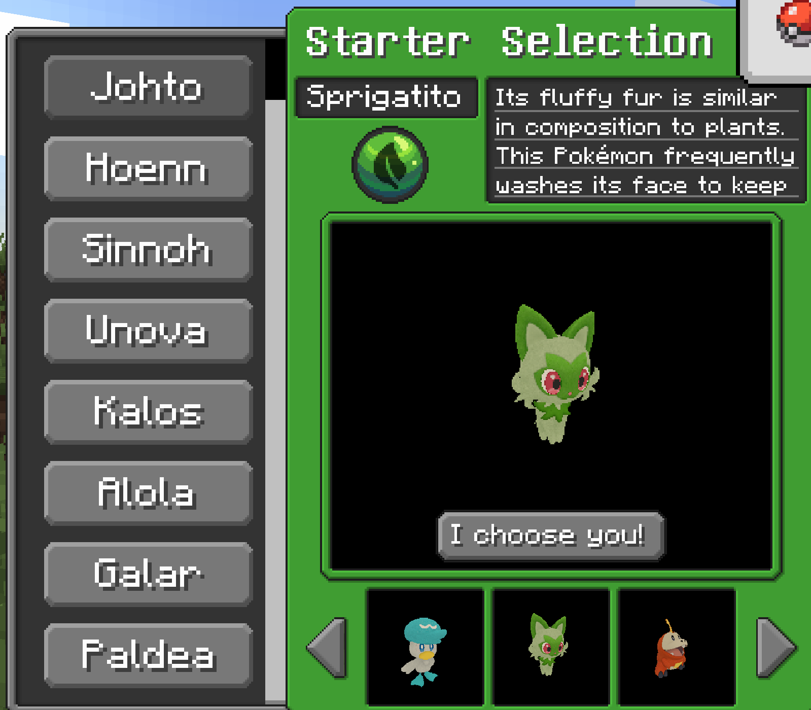 Generation 9 Starter Selection