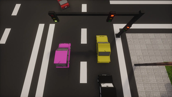 Cars on traffic lights
