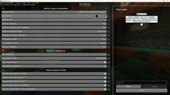 Config screen