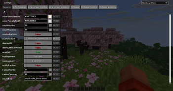 Config screen