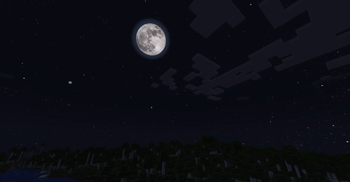 Full moon over the horizon without zoom