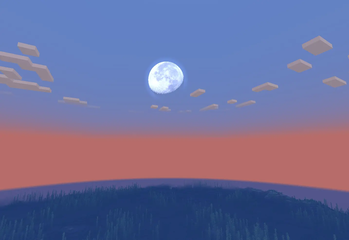 Waning gibbous moon during the sunrise