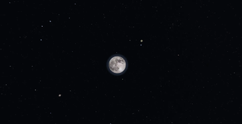 Full Moon seen on the night sky with AstroCraft sky