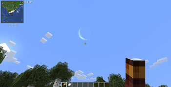 Waning crescent seen during the day