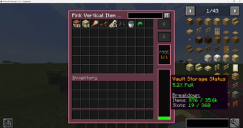 Vault UI for Create: Vibrant Vaults Pink, Dark mode