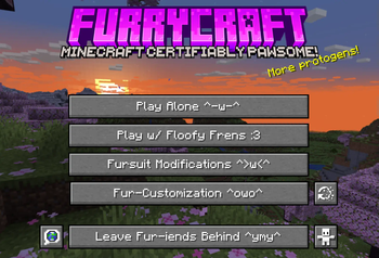 FurryCraft title screen