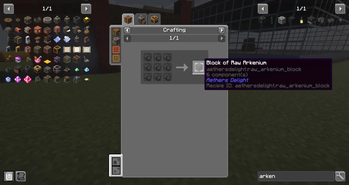 9 Raw Arkenium for 1 Block of Raw Arkenium