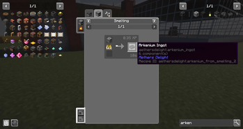 Smelt 1 Arkenium Ore for 1 Arkenium Ingot