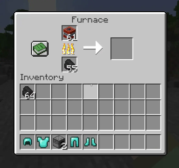 Smelting TNT in the furnace