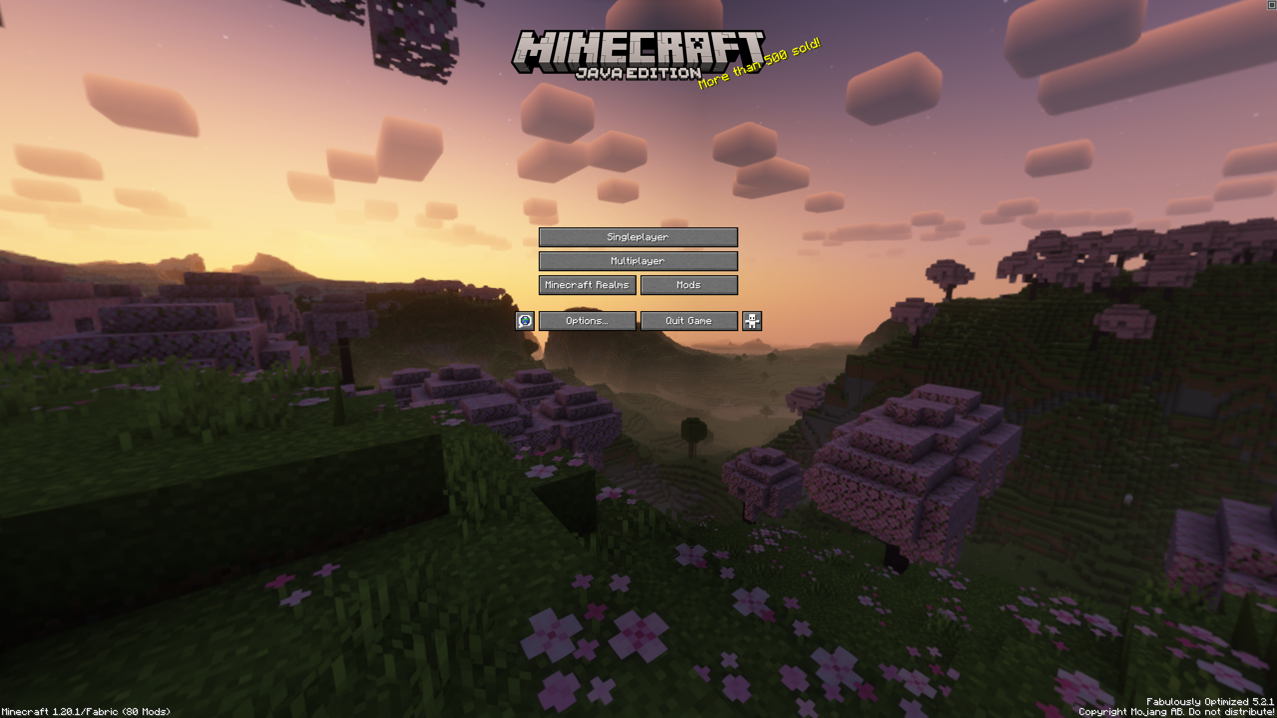 This is what it looks like inside the main menu with the resource pack installed.