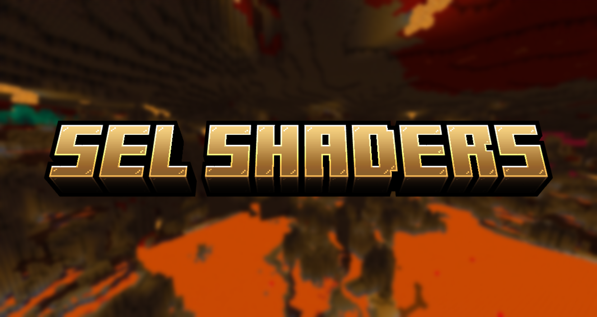 SEL Shaders logo on nether background