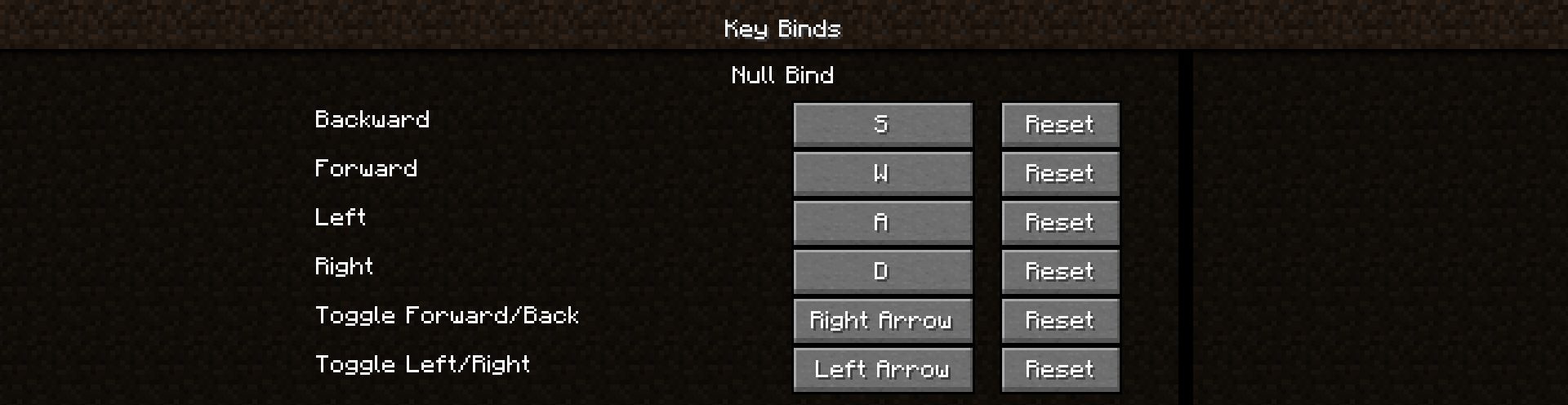 Null Bind Configuration