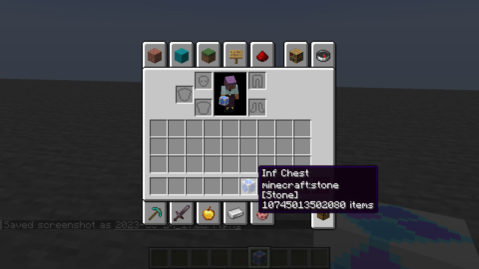 Dropped item holds the stored items