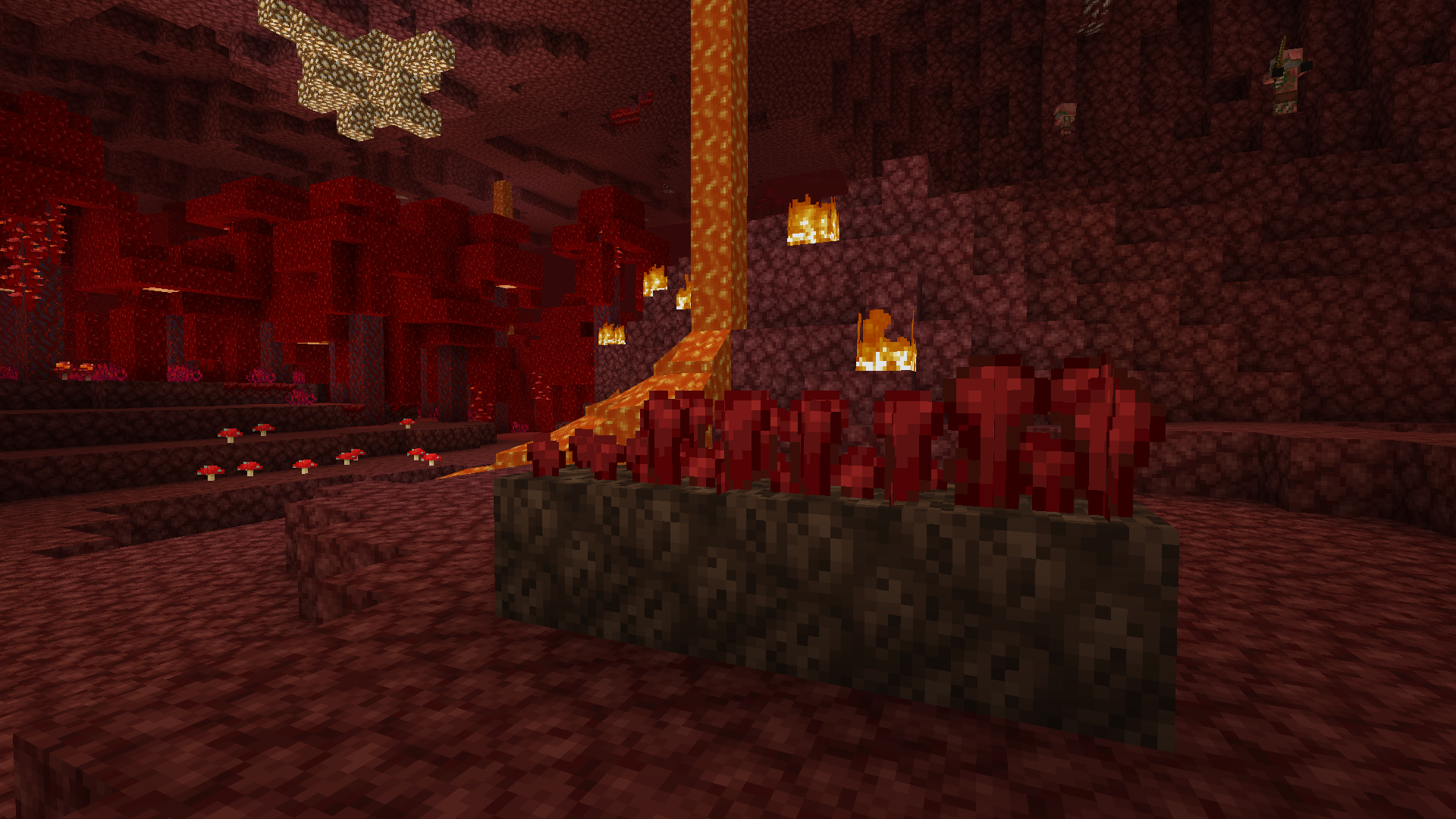 An image of a all stages of nether wart, without the pack applied.