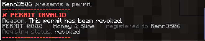 Present Revoked Permit