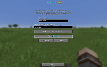 Permit Issuing Screen