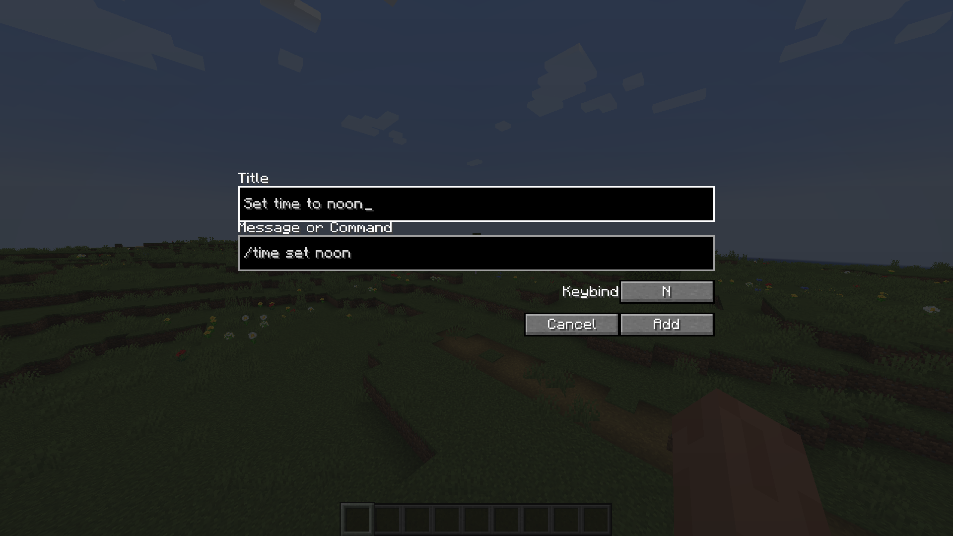 Bind creation screen