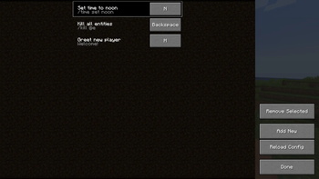 Bind management menu