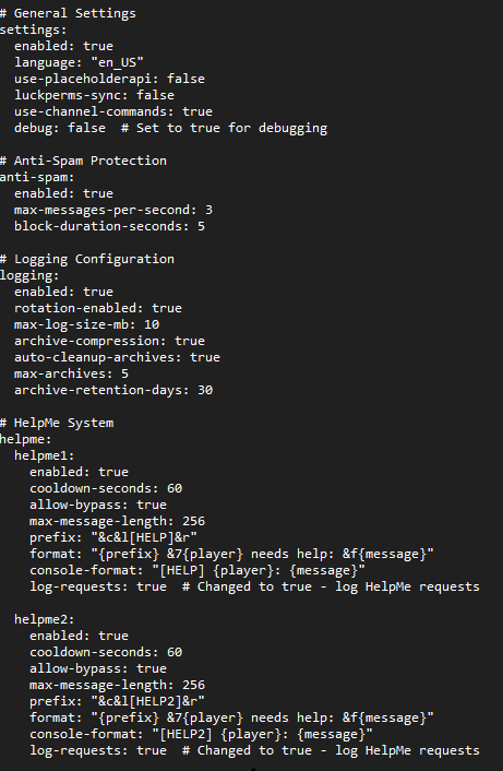 config example
