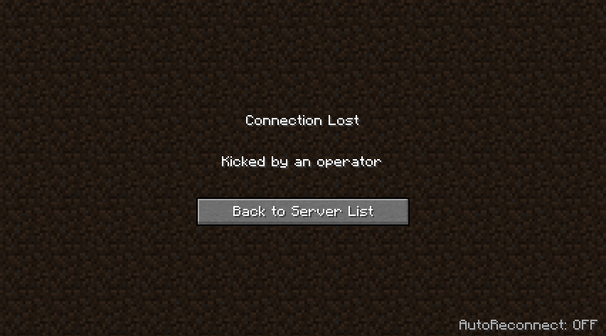 AutoReconnect OFF/ON button