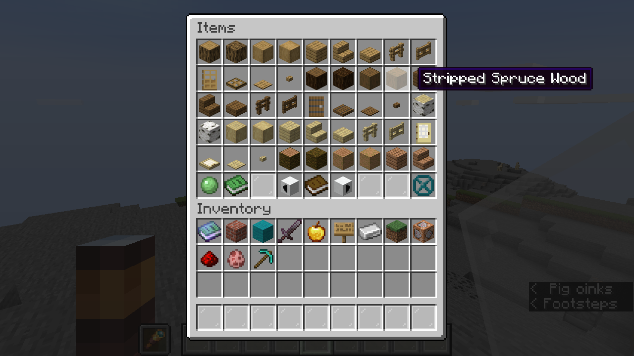 Item usage in recipes. Without resource pack