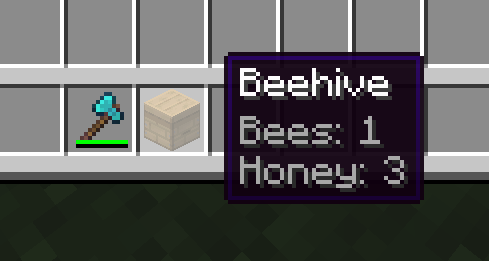 The tooltip on Beehives and Bee Nests