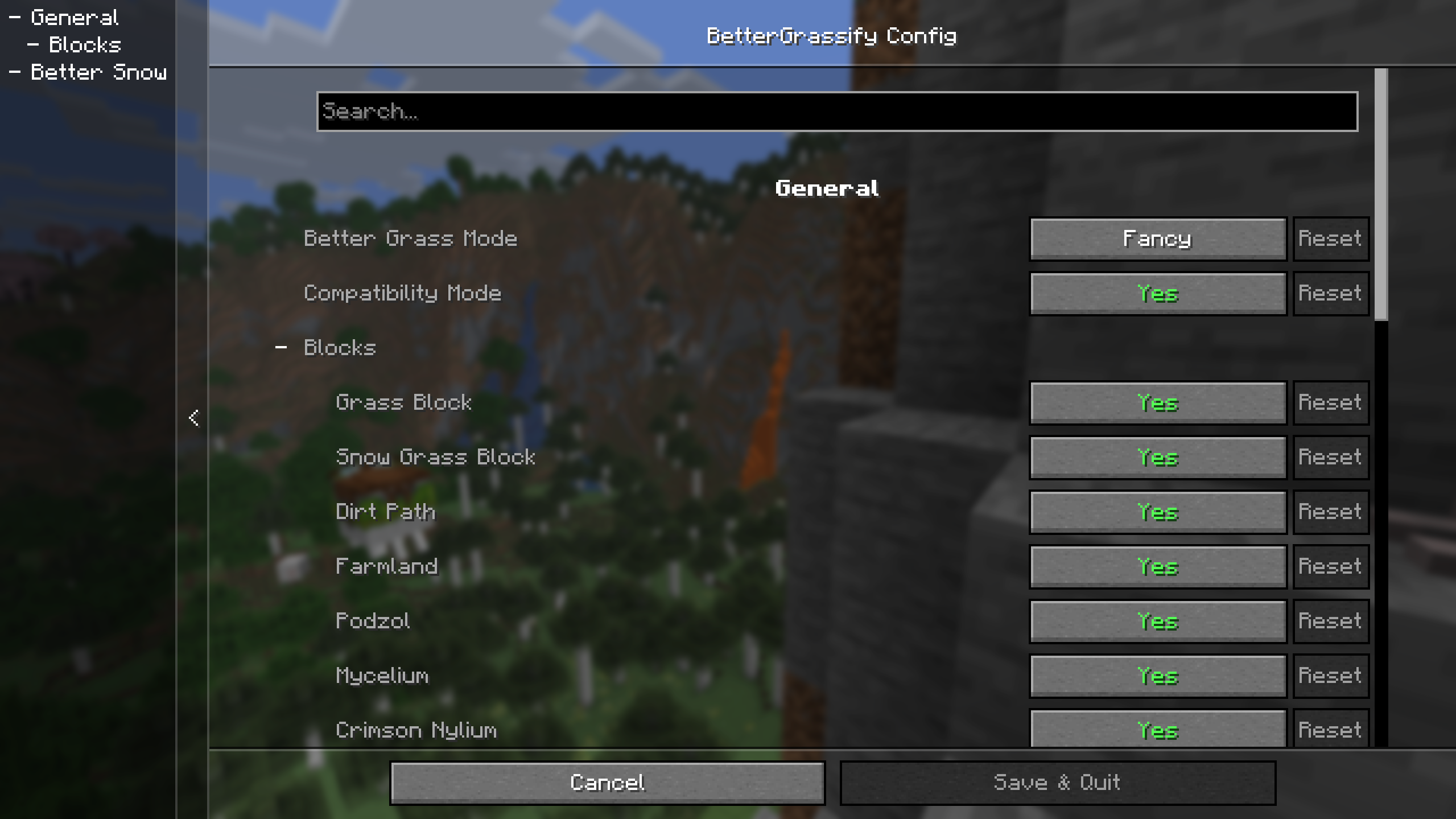 Cloth Config Screen
