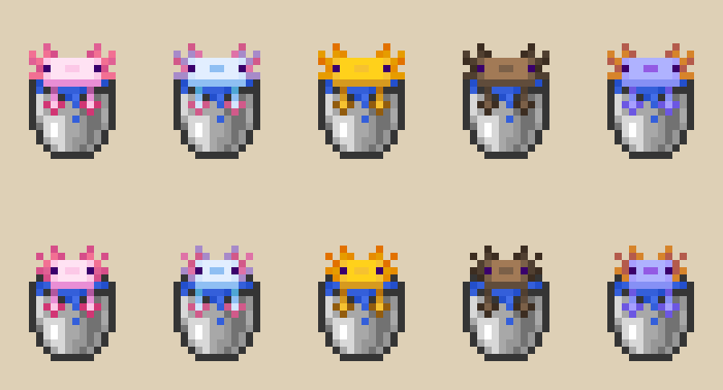 Axolotl Bucket Variants