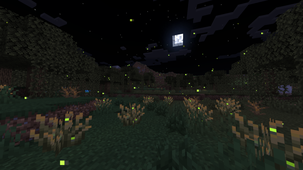 Fireflies in swamp