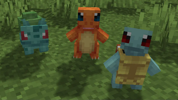 Bulbasaur, Charmander, and Squirtle