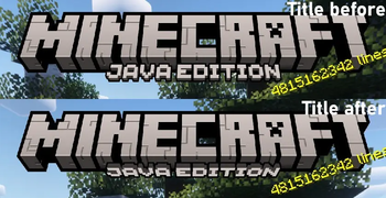 Comparison of normal title and one with a resourcepack