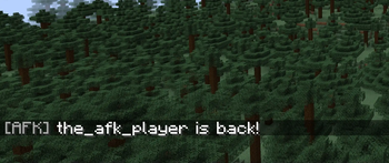 Message seen when a player returns