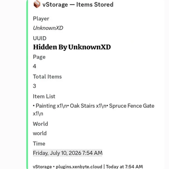 Item Stored Log