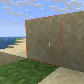 Outline of block's outside of mining limits