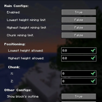 Mod's setting screen