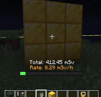 Radiation rate when behind shielding blocks