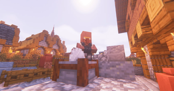 Villager in new custom village