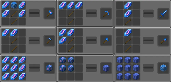 Recipes for Tools and the main 3 blocks