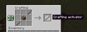 Recipe for crafting activator