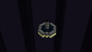 An activated exit portal with the dragon egg on top of it