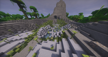 Cave biome above the ground in the mountains
