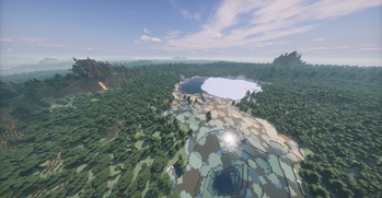 Taiga, Windswept forest and a lake